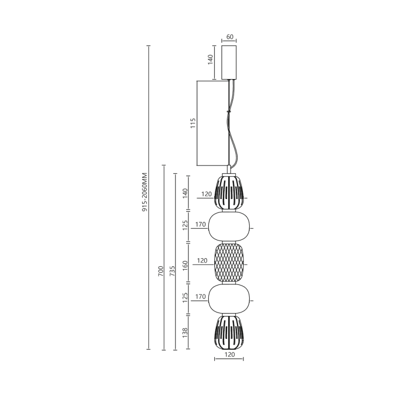Lampa wisząca CARO SMOKED 40W LED Lampa wisząca CARO SMOKED 40W LED