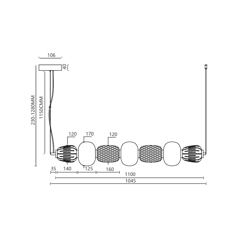 Lampa wisząca CARO SMOKED 42W LED Lampa wisząca CARO SMOKED 42W LED