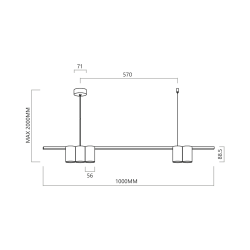 Genesis 5xGU10 White Pendant Lamp (Bar) Genesis 5xGU10 White Pendant Lamp (Bar)