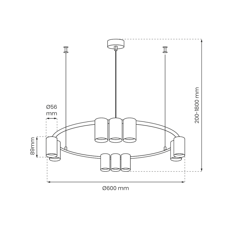 Lampa wisząca (koło) Genesis 10xGU10 Biały Lampa wisząca (koło) Genesis 10xGU10 Biały