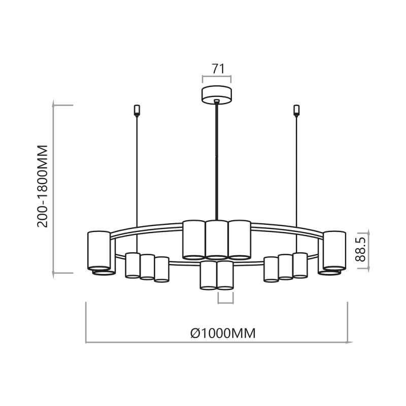 Lampa wisząca (koło) Genesis 15xGU10 Biały Lampa wisząca (koło) Genesis 15xGU10 Biały