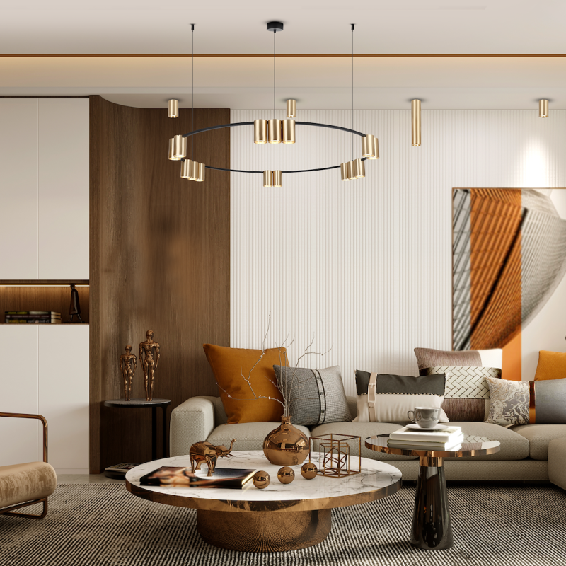 Hanging lamp (circle) GENESIS BLACK GOLD 15xGU10 Hanging lamp (circle) GENESIS BLACK GOLD 15xGU10