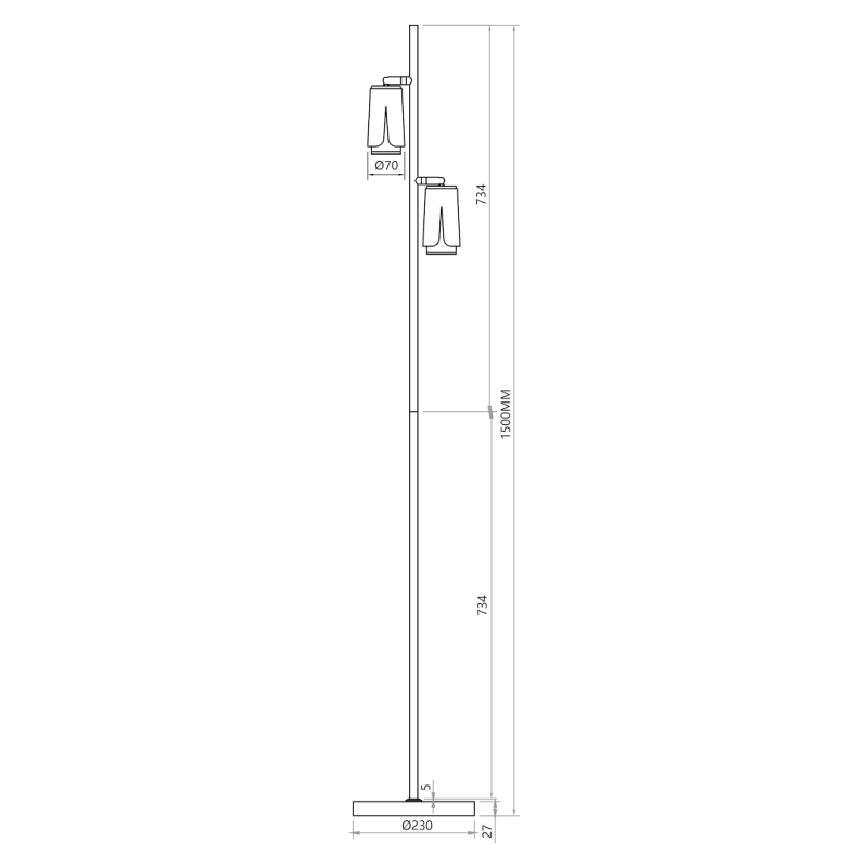 Flower Chrome Floor Lamp 2xGU10 White Flower Chrome Floor Lamp 2xGU10 White