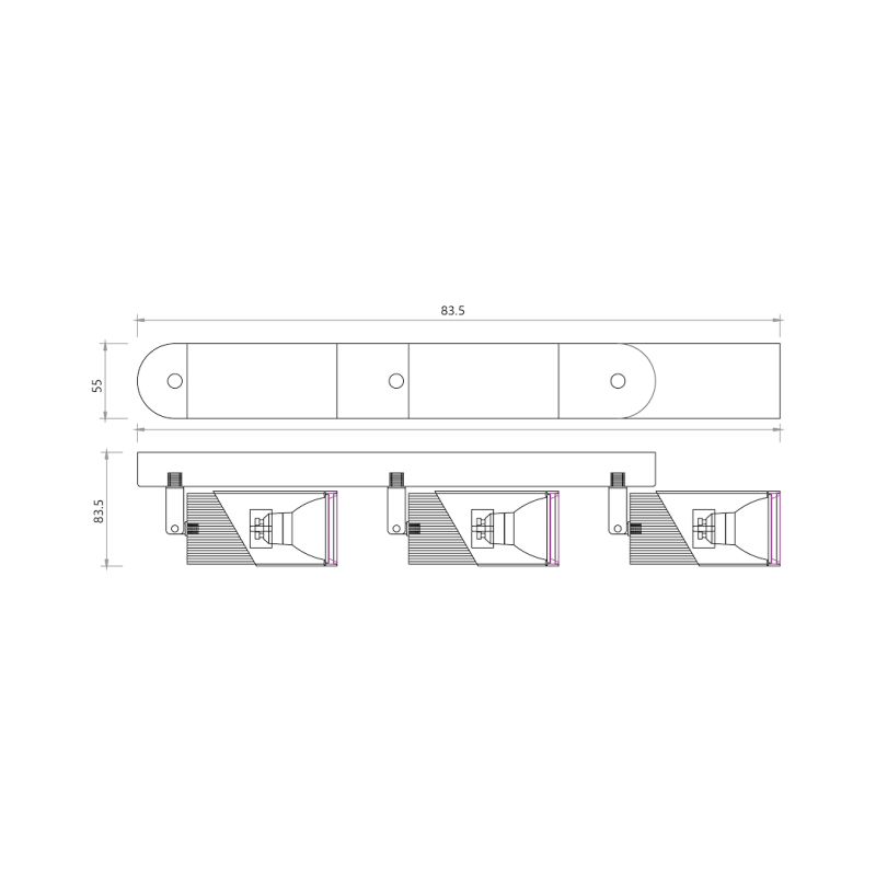 NEO WHITE CHROME SPOT 3xGU10 NEO WHITE CHROME SPOT 3xGU10