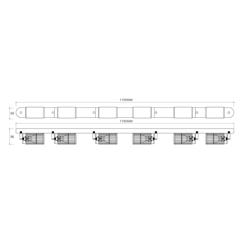 VERTICAL WHITE SPOT 6xGU10 VERTICAL WHITE SPOT 6xGU10