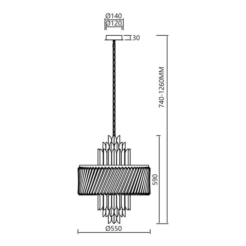 MARGOT CHROME Chandelier 9xE14 MARGOT CHROME Chandelier 9xE14