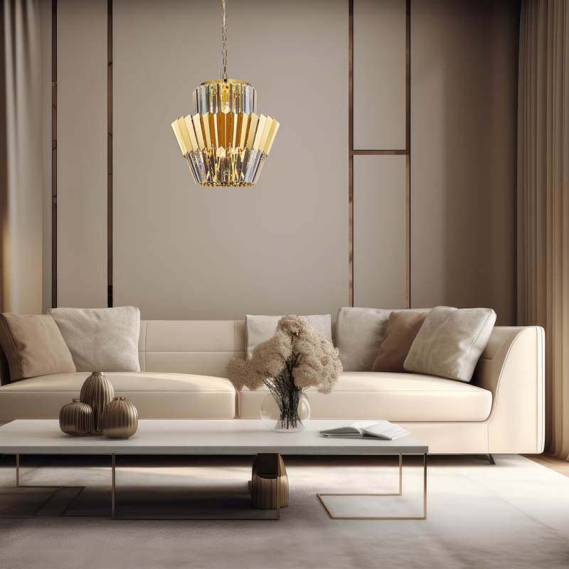 Żyrandol DONNA GOLD 9xE14 Żyrandol DONNA GOLD 9xE14