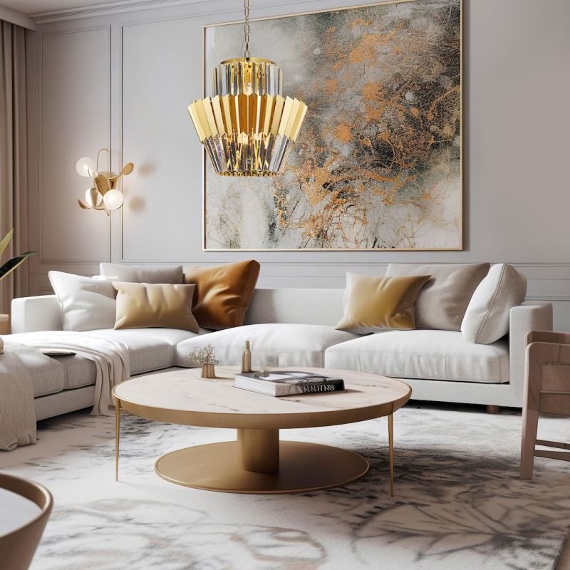Żyrandol DONNA GOLD 9xE14 Żyrandol DONNA GOLD 9xE14