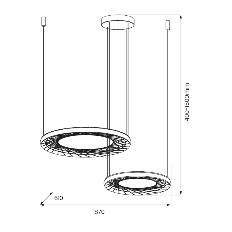 Lampa wisząca NEST 77W LED 61+41cm Lampa wisząca NEST 77W LED 61+41cm