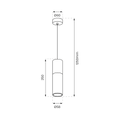 Hanging Lamp Ricky Gold 1xGU10 Hanging Lamp Ricky Gold 1xGU10