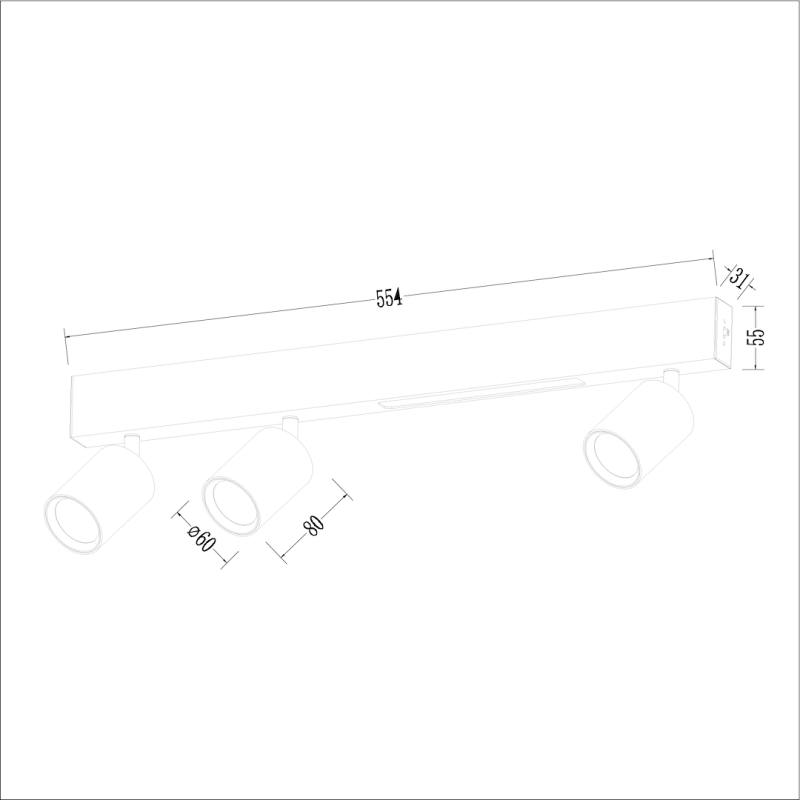 Lampa Sufitowa Magnet 9W+3xGU10 3000/4000K Czarny Lampa Sufitowa Magnet 9W+3xGU10 3000/4000K Czarny