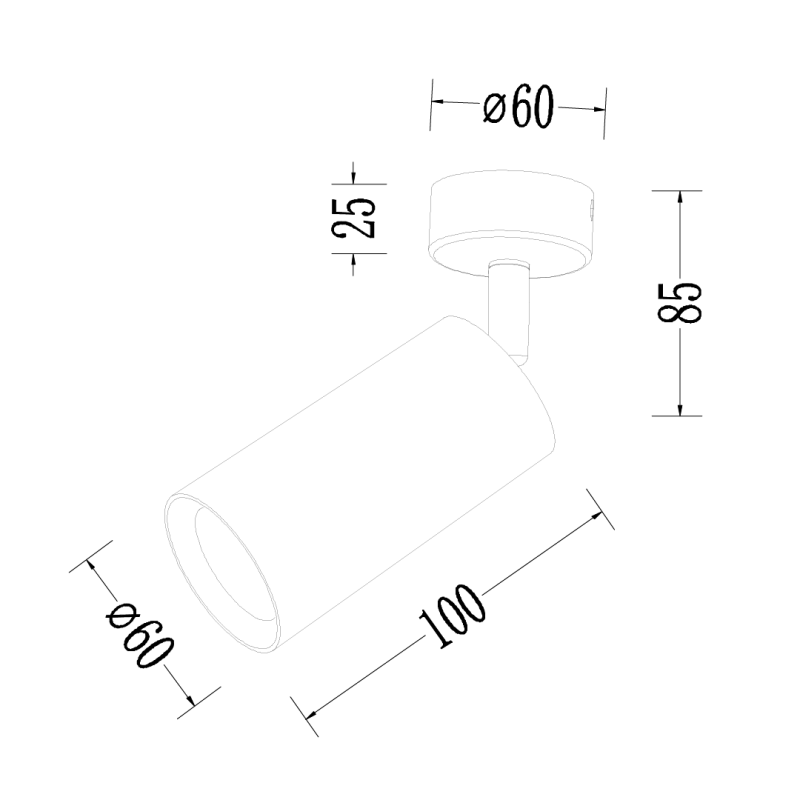 Oprawa Pipe Spot Czarny 1xGU10 Oprawa Pipe Spot Czarny 1xGU10