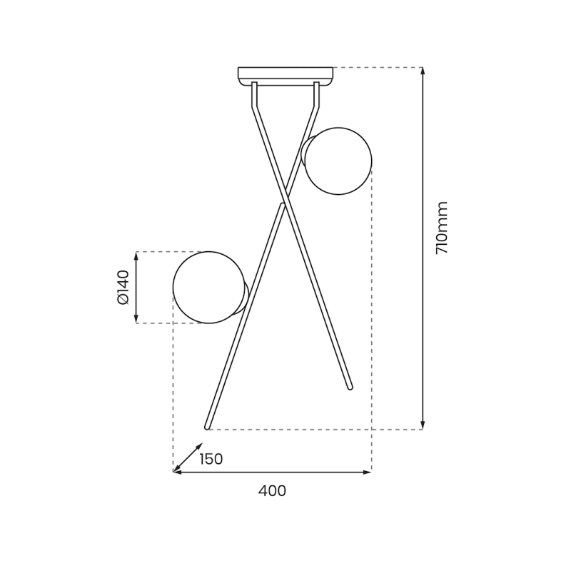 Lampa sufitowa INTER 2xE14 Lampa sufitowa INTER 2xE14