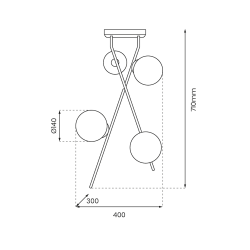 Lampa sufitowa INTER 4xE14 Lampa sufitowa INTER 4xE14