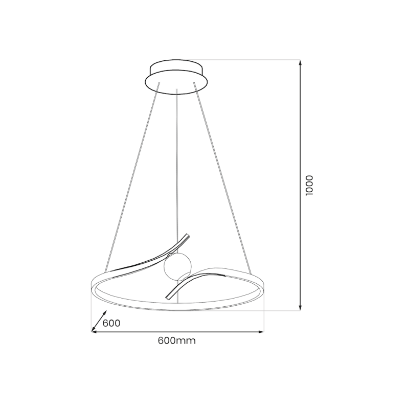 PERLA BLACK 34W LED pendant lamp PERLA BLACK 34W LED pendant lamp