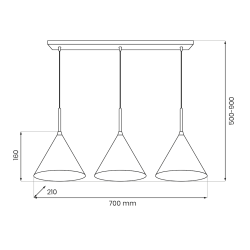 Lampa wisząca PERU BLACK 3xE27 Lampa wisząca PERU BLACK 3xE27