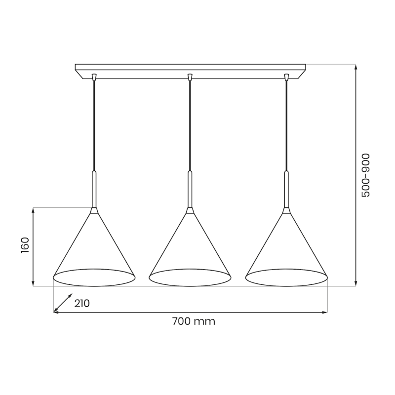 Lampa wisząca PERU BLACK 3xE27 Lampa wisząca PERU BLACK 3xE27