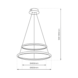 Lampa wisząca HOOP BLACK 51W LED Lampa wisząca HOOP BLACK 51W LED