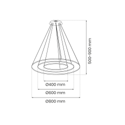 Lampa wisząca HOOP BLACK 93W LED Lampa wisząca HOOP BLACK 93W LED