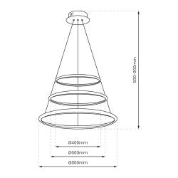 Lampa wisząca HOOP CHROME 93W LED Lampa wisząca HOOP CHROME 93W LED
