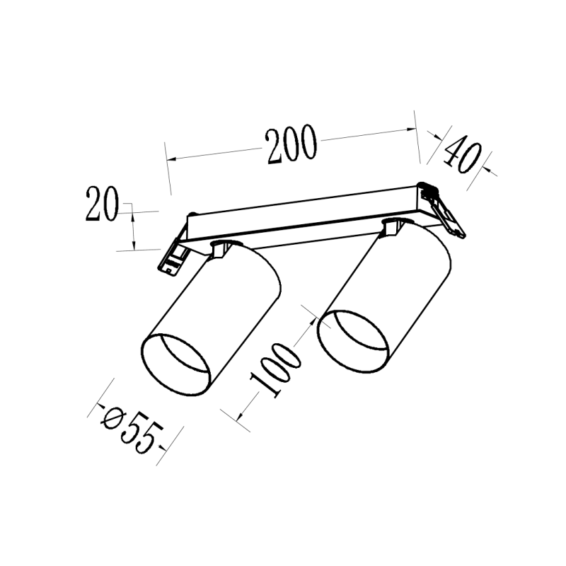 Hero Spot Recessed White Fixture 2xGU10 Hero Spot Recessed White Fixture 2xGU10