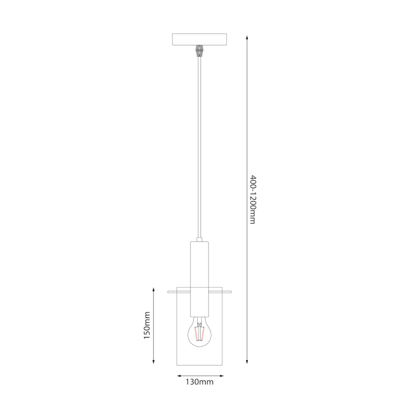Lampa wisząca Arcadia Black 1xE27 Lampa wisząca Arcadia Black 1xE27