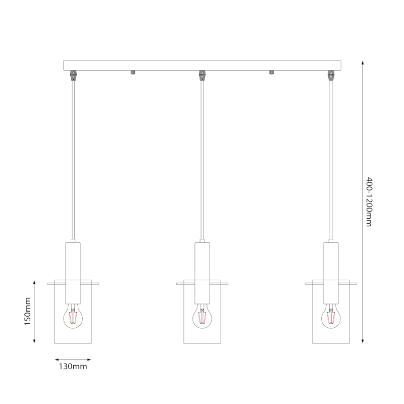 Lampa wisząca Arcadia Black 3xE27 Lampa wisząca Arcadia Black 3xE27