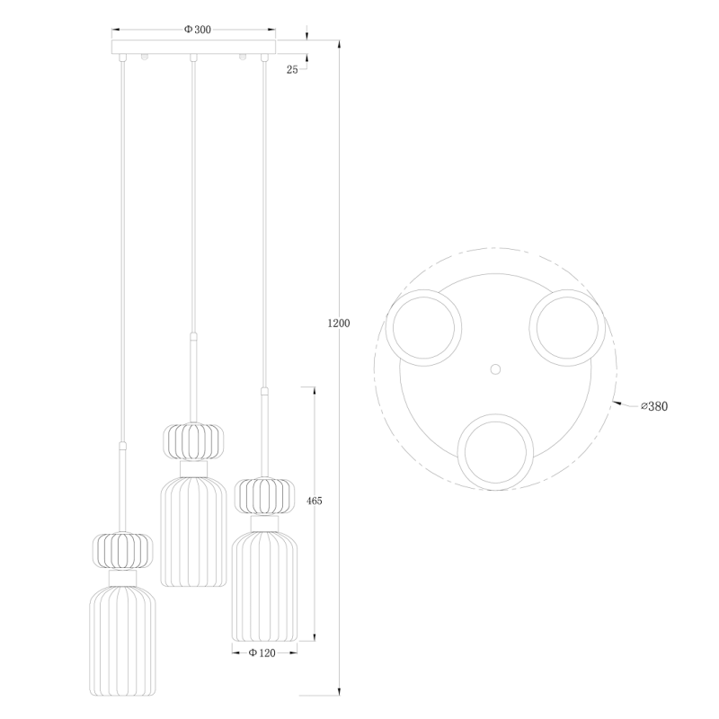 Lampa wisząca MOLLY 3xE14 Lampa wisząca MOLLY 3xE14