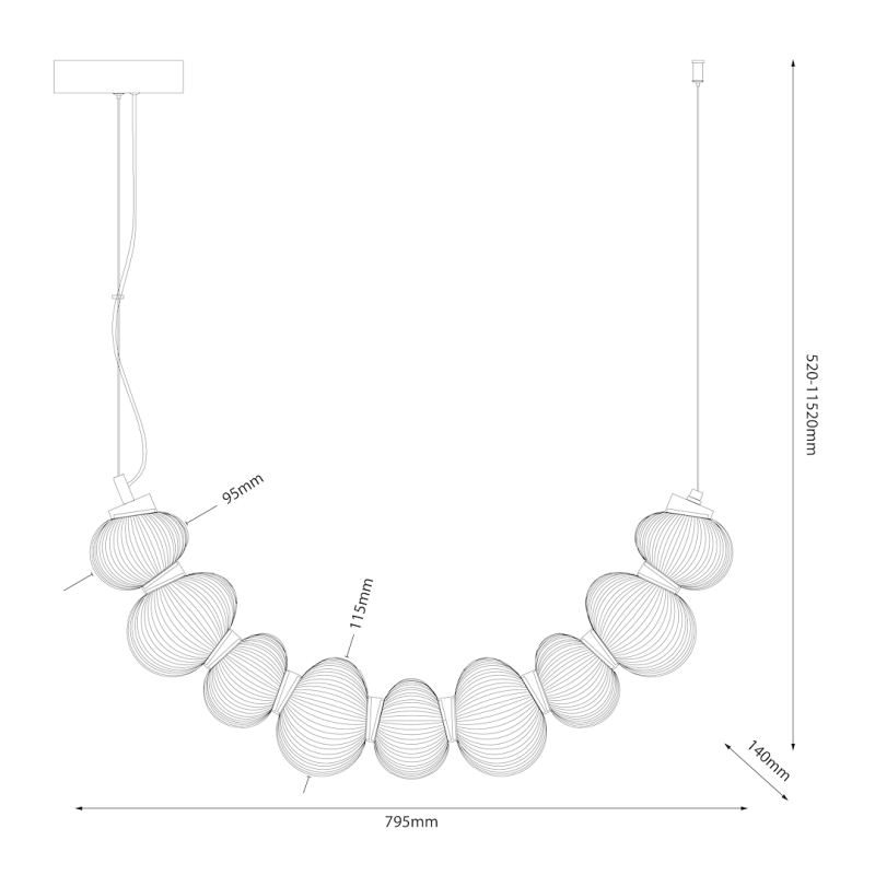 BOLLA GOLD 36W LED hanging lamp BOLLA GOLD 36W LED hanging lamp
