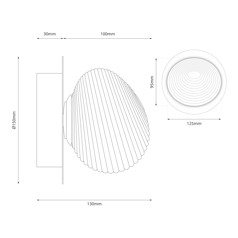 Kinkiet / lampa sufitowa BOLLA SMOKED 3W LED Kinkiet / lampa sufitowa BOLLA SMOKED 3W LED
