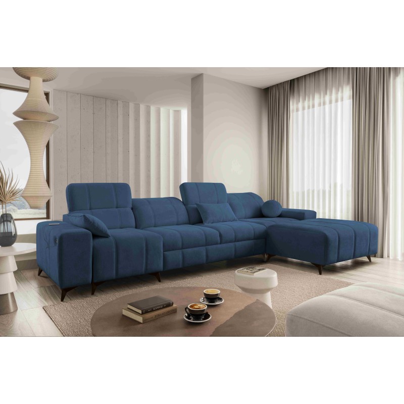 Sofá esquinero Ballagio XII con función de cama tapizado en tejido Plecionka, Spring 1118 Sofá esquinero Ballagio XII con función de cama tapizado en tejido Plecionka, Spring 1118