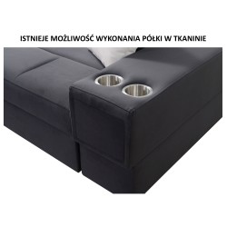 Narożnik Porto III z funkcją spania, wysuwana szuflada oraz port usb tkanina Casablanca 2301 Narożnik Porto III z funkcją spania, wysuwana szuflada oraz port usb tkanina Casablanca 2301