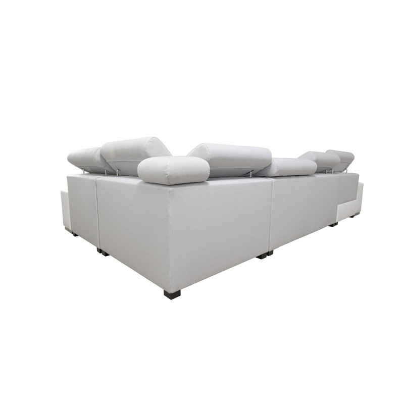 Narożnik w kształcie U Napoli IV Mini z funkcją spania oraz otwieranym barkiem Tkanina Lexo 6601 + Ecoskóra Narożnik w kształcie U Napoli IV Mini z funkcją spania oraz otwieranym barkiem Tkanina Lexo 6601 + Ecoskóra
