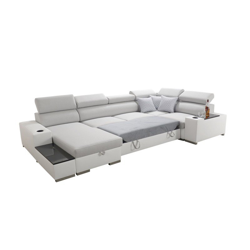 Narożnik w kształcie U Napoli IV Mini z funkcją spania oraz otwieranym barkiem Tkanina Amor Velvet 4302 Narożnik w kształcie U Napoli IV Mini z funkcją spania oraz otwieranym barkiem Tkanina Amor Velvet 4302