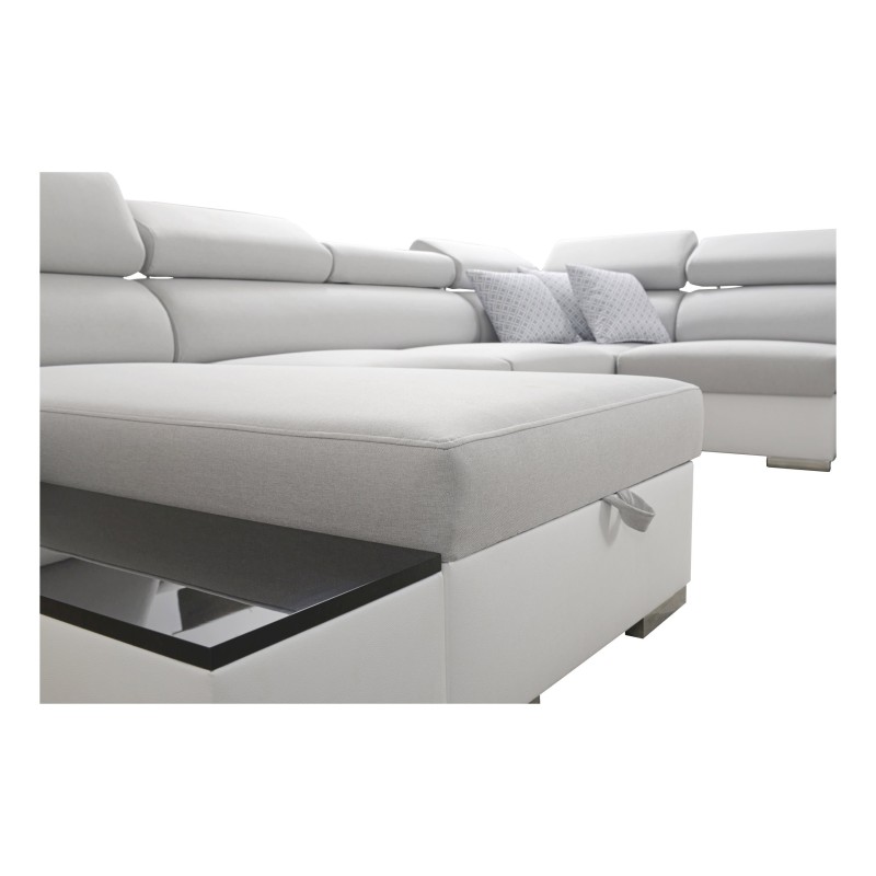 Narożnik w kształcie U Napoli IV Mini z funkcją spania oraz otwieranym barkiem Tkanina Amor Velvet 4302 Narożnik w kształcie U Napoli IV Mini z funkcją spania oraz otwieranym barkiem Tkanina Amor Velvet 4302