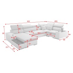 Narożnik w kształcie U Napoli IV Mini z funkcją spania oraz otwieranym barkiem Tkanina Amor Velvet 4302 Narożnik w kształcie U Napoli IV Mini z funkcją spania oraz otwieranym barkiem Tkanina Amor Velvet 4302