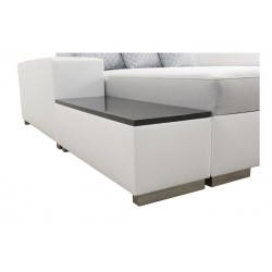 Narożnik w kształcie U Napoli IV Mini z funkcją spania oraz otwieranym barkiem Tkanina Amor Velvet 4302 + Ecoskóra Narożnik w kształcie U Napoli IV Mini z funkcją spania oraz otwieranym barkiem Tkanina Amor Velvet 4302 + Ecoskóra