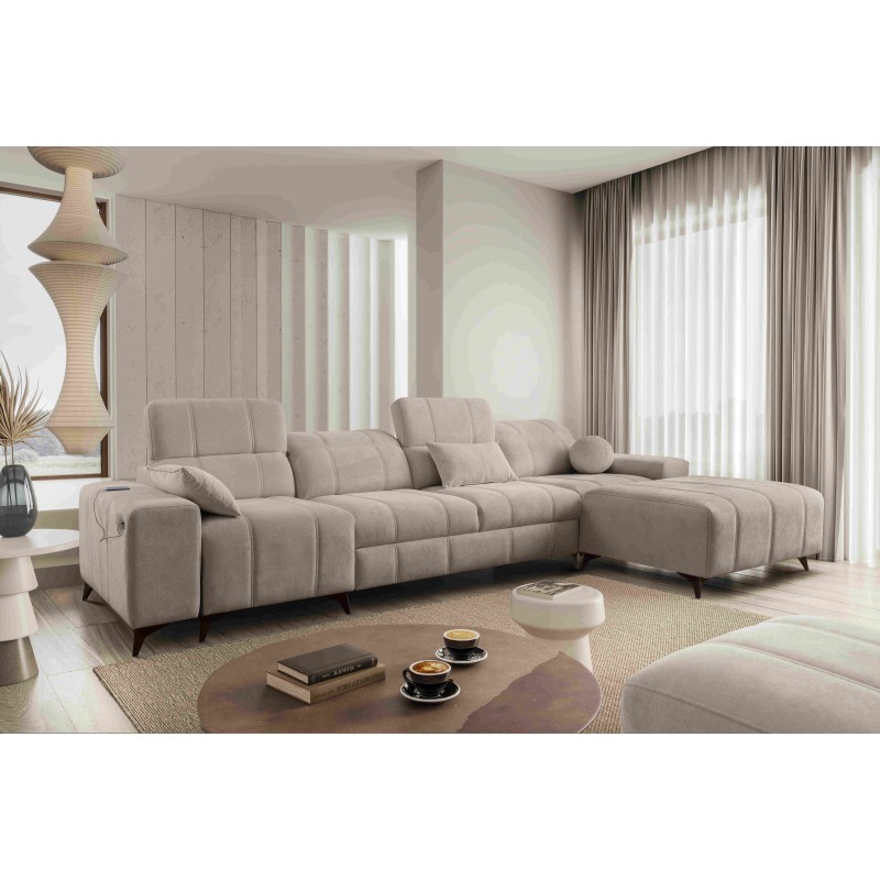 Ballagio XII corner sofa with a sleeping function upholstered in Plecionka, Spring 1110 Ballagio XII corner sofa with a sleeping function upholstered in Plecionka, Spring 1110