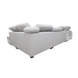Narożnik w kształcie U Napoli V z funkcją spania oraz otwieranym barkiem Tkanina Amor Velvet 4311 + Ecoskóra Narożnik w kształcie U Napoli V z funkcją spania oraz otwieranym barkiem Tkanina Amor Velvet 4311 + Ecoskóra