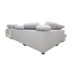 Narożnik w kształcie U Napoli V z funkcją spania oraz otwieranym barkiem Tkanina Amor Velvet 4314 + Ecoskóra Narożnik w kształcie U Napoli V z funkcją spania oraz otwieranym barkiem Tkanina Amor Velvet 4314 + Ecoskóra