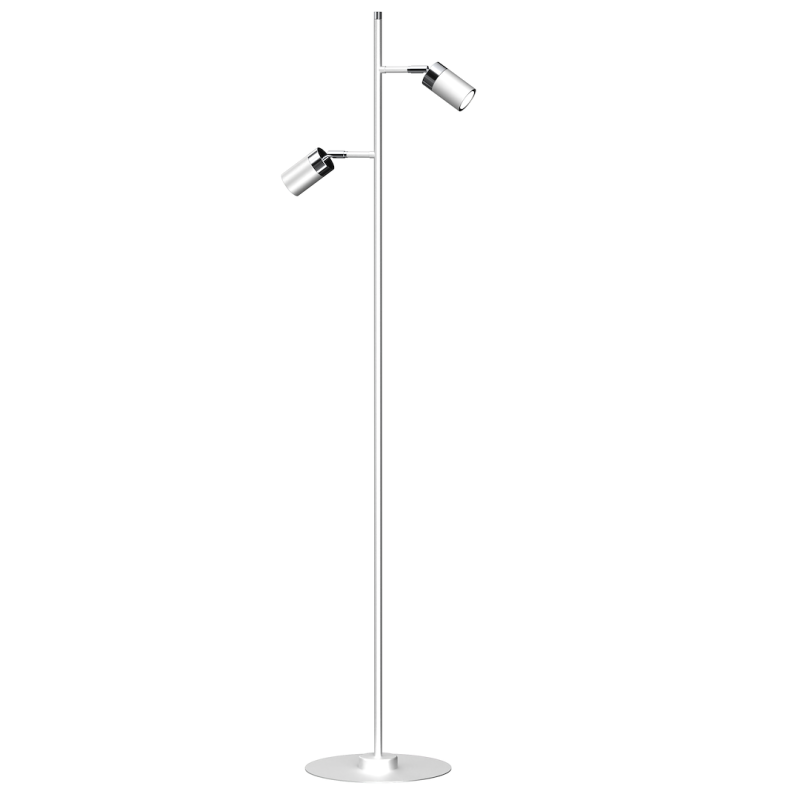 Lampa podłogowa Joker 2xGU10 Biały / Chrom
