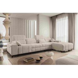 Ballagio XII corner sofa with sleeping function upholstered in Plecionka, Spring 1108