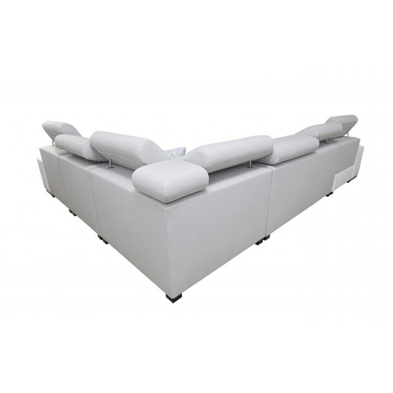 Narożnik w kształcie U Napoli VIII z funkcją spania – Welur, Amor Velvet 4311 + Ecoskóra + Ecoskóra Narożnik w kształcie U Napoli VIII z funkcją spania – Welur, Amor Velvet 4311 + Ecoskóra + Ecoskóra