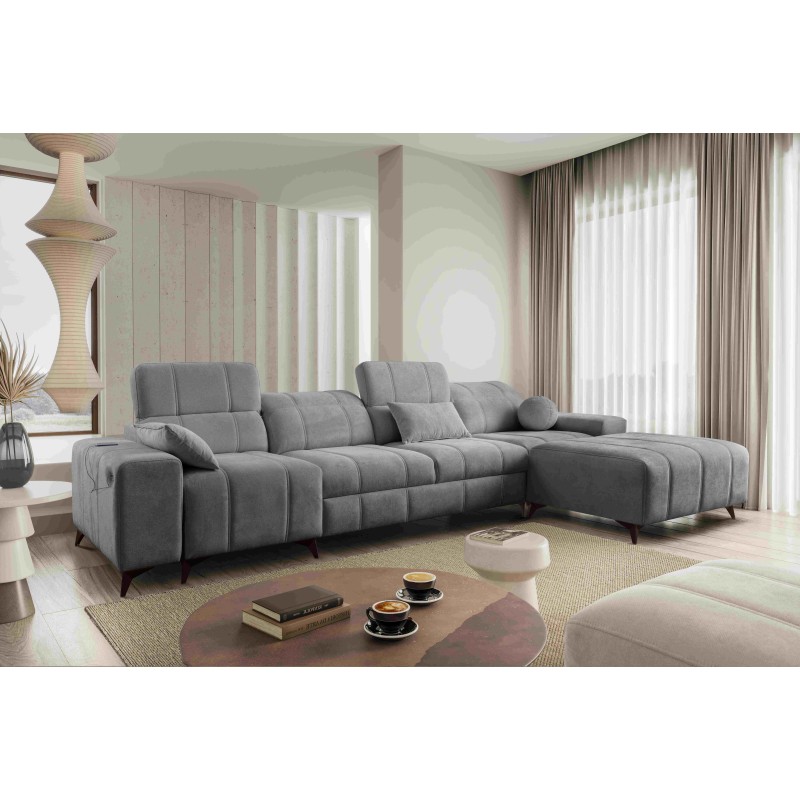 Ballagio XII corner sofa with a sleeping function upholstered in Plecionka, Spring 1101 Ballagio XII corner sofa with a sleeping function upholstered in Plecionka, Spring 1101