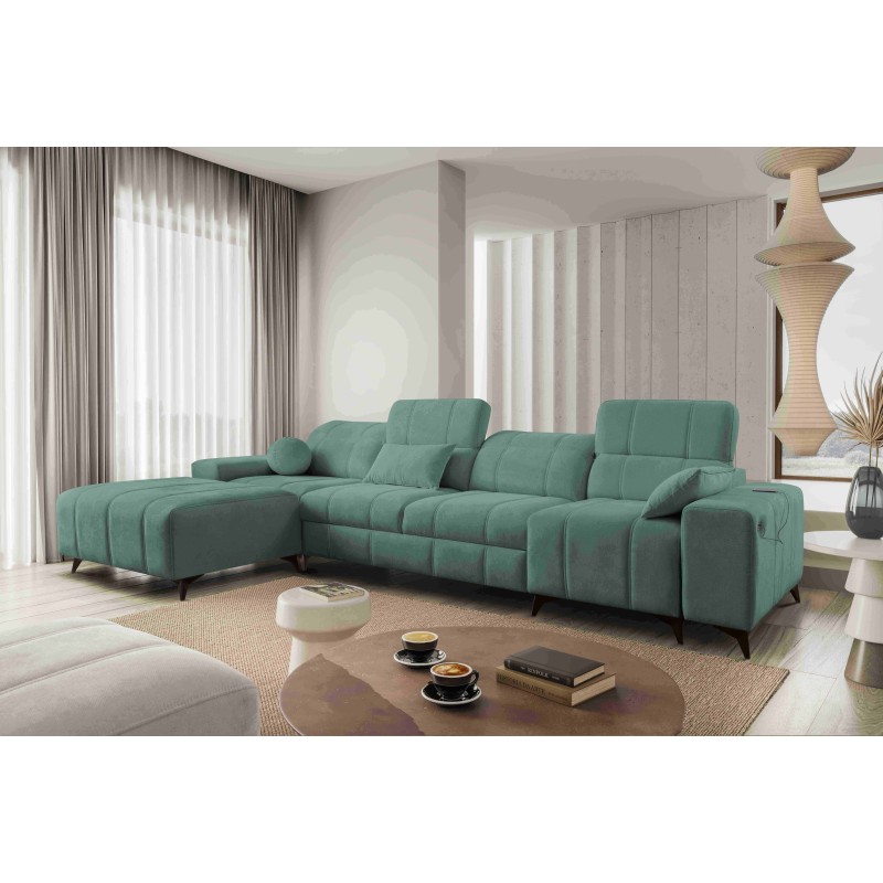 Ecksofa Ballagio XII mit Schlaffunktion bezogen mit Plecionka, Spring 1116 Ecksofa Ballagio XII mit Schlaffunktion bezogen mit Plecionka, Spring 1116