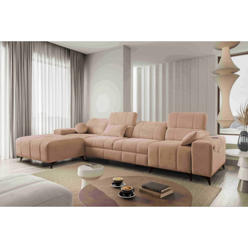 Ballagio XII corner sofa with a sleeping function upholstered in Plecionka, Spring 1112 Ballagio XII corner sofa with a sleeping function upholstered in Plecionka, Spring 1112