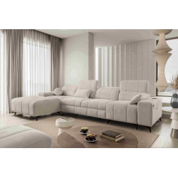 Ballagio XII corner sofa with sleeping function upholstered in Plecionka, Spring 1108