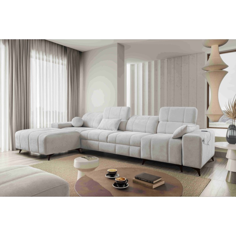Ballagio XII corner sofa with a sleeping function upholstered in Weave, Spring 1104 Ballagio XII corner sofa with a sleeping function upholstered in Weave, Spring 1104