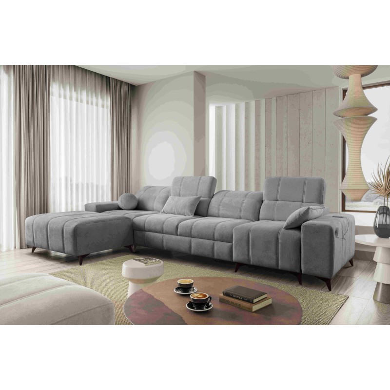 Ecksofa Ballagio XII mit Schlaffunktion bezogen mit Flechtwerk, Spring 1102 Ecksofa Ballagio XII mit Schlaffunktion bezogen mit Flechtwerk, Spring 1102