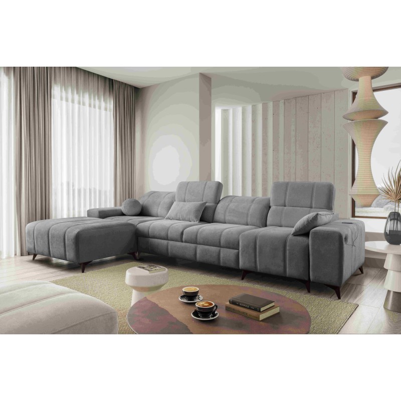 Ecksofa Ballagio XII mit Schlaffunktion bezogen mit Plecionka, Spring 1101 Ecksofa Ballagio XII mit Schlaffunktion bezogen mit Plecionka, Spring 1101